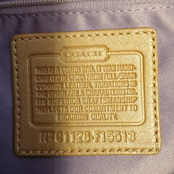 NWOT Authentic Coach Bronze/Lavender Leather Convertible Satchel - Picture 4 of 7